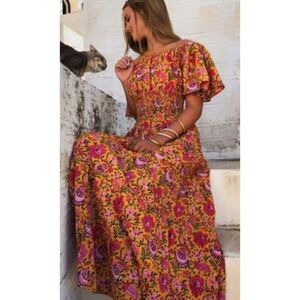 NWT Pink City Prints Susie midi dress, $200 XS